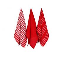 Penguin Home 3249 Colore 3Â Pezzi Set di Strofinacci, 50Â x 70Â cm, Cotone, Red, 50 x 70 cm, Rosso, Asciugamano