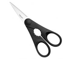 Fiskars Forbici da cucina con svita-tappi, Lunghezza: 20 cm, Acciaio di qualitÃ /Plastica, Essential, 1023820