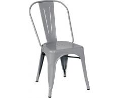 Brianza Outlet Colory Sedia di Design, Stile Industriale, Metallo, Grigio, 36 x 36 x 45 cm