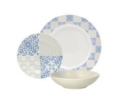 Tognana Goldie Servizio Tavola 18 Pezzi, Porcellana, Azzurro/Avorio