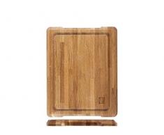 H&H 824340 Tagliere Professionale in Rovere con Bordo Raccoglisugo cm 45x35x3,2h, Legno