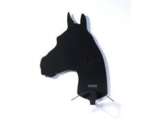 Lettera G Appendiabiti da parete cavallo colore nero 31 x 10 x 40 cm, dal design moderno, Made in Italy