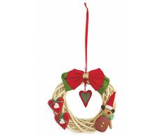 Villa dEste Noel Vimini Fuoriporta Tondo Natale, Rosso/Bianco, 9x30x30 cm