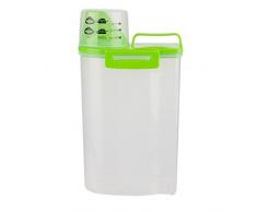 Easy Make kb5863Â Scatola di Conservazione e dosatore 2.5L, Plastica, Rouge-Gris-Vert, 16,5Â x 11Â x 29,2Â cm