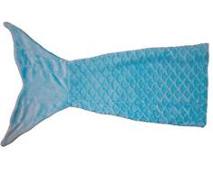 Soleil docre SirÃ¨ne - Plaid in Pile, Taglia Unica, Colore: Blu