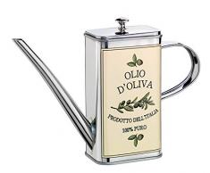 Cilio Olio Oliva - Oliera in Acciaio Inox, 21,5 x 6 x 15 cm, Colore: Beige