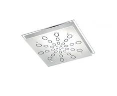 Reality Dukat Plafoniera LED, Quadrata, Diffusore Decorato, Dimmer a Scatto Integriert, 20 W, Cromo, 32 x 32 x 7,5 cm