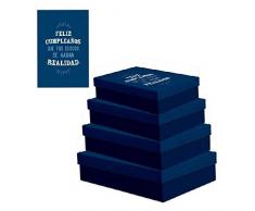 Dcasa Set di 4 scatole rettangolari Basse di Compleanno, scatole portaoggetti per Decorazioni Festive Articoli per la casa, Unisex, per Adulti, Colore: Unico