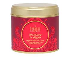 Shearer Candles Mirtillo e Zenzero Candela Profumata in Barattolo, Colore: Rosso