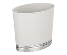 InterDesign York Cestino Rifiuti, Ovale, Plastica, Grigio, 27.6x16.25x25.4 cm