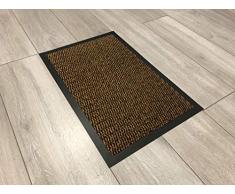 Serdim Rugs - Zerbino con Bordi in Gomma Antiscivolo, Oro, 80 x 120 cm (27 x 4)