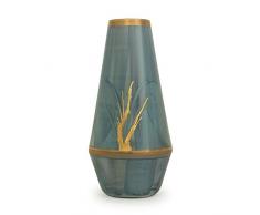 Angela neue Wiener Werkstaette Vaso in Vetro nobilita, Vetro, Turchese/Blu, 10Â x 10Â x 20Â cm
