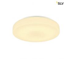 SLV Lipsy 50 Drum CW - Lampada LED da parete e soffitto per esterni, IP44, 3000/4000 K, alluminio, 21 W, colore: Bianco