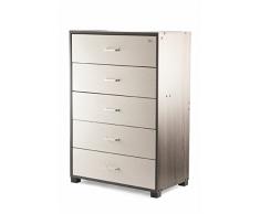 Galileo Casa 2191296 cassettiera Bianco Grigio 5 cassetti 68x40x101 MDF