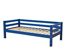 Hoppekids 36-1002-36-07M - Lettino per Bambini e Ragazzi, in Legno di Pino Massiccio, 4 Colori, Superficie 70 x 160 cm, 168 x 78 x 56 cm