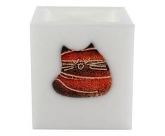 Magic Candle World Lanterns lampada lanterna con Fusing decorazioni in vetro, bianco, 11.5Â x 11.5Â x 11.5Â cm