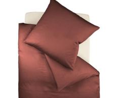 Fleuresse Colours Uni Colore Cioccolato, 100% Cotone Makò Satinato, Letto wsche 9100 â 8016, 155 cm x 200 cm, 155 cm x 200 cm