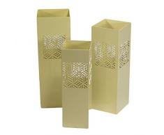 Vacchetti Giuseppe 3503410000 Portaombrelli 1-3, Modello Geometri, Metallo, Crema, 20 x 20 x 60 cm