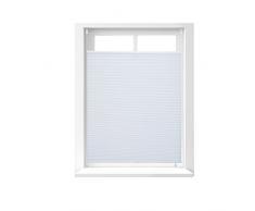 Relaxdays 10021308_743 Tenda a Rullo Plissettata, Poliestere, Bianco, 90 x 130 cm