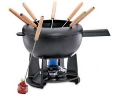 Spring SAAS - Set per fonduta in ghisa, 20 cm, Colore: Nero