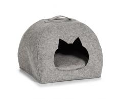 Zeller 14376Â del gatto cestino in feltro, Cestino del gatto, feltro, Grigio, 45Â x 38Â x 33Â cm