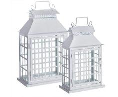 Dcasa - Set di 2 Lanterne in Metallo, Decorazioni per mobili, Adesivi per la casa, Unisex, per Adulti, Multicolore (Multicolore), Unico