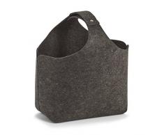 Zeller 14370Â contenitore e riviste cestino, feltro, Grigio, Feltro, anthrazit, 32 x 18 x 43 cm