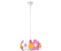 Philips Lighting Iridia Lampada a Sospensione, Vetro, Lampadina LED Inclusa, Rosa
