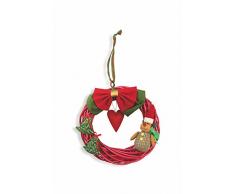 Villa dEste Noel Vimini Fuoriporta Tondo Natale, Rosso, 30x30x11 cm