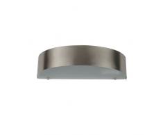 Ranex 5000.350 Leeds Lampada da Parete Arco Acciaio Inossidabile Semicerchio e Vetro Smerigliato, n/a, spina/presa