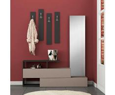 DECORTIE by Homemania Mobile ingresso, MOBILE INGRESSO Ramda, Moka chiaro, antracite