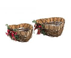 Villa dEste Home Tivoli Xmas Set Cestini Cuore, Polyrattan, Multicolore, 20 x 20 x 11 cm 2 unitÃ