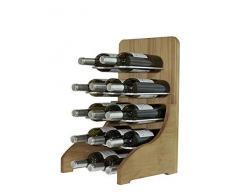 Expovinalia portabottiglie Tavolo capacitÃ 14Â Bottiglie, Legno, Quercia, 55Â x 30Â x 32Â cm