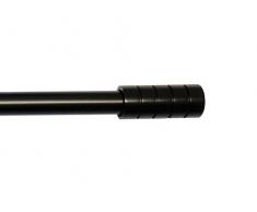 Debel, Bastone per Tende con Parte Finale a Cilindro, in Metallo, Nero (Schwarz), 90-160 cm