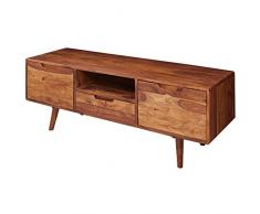 Wohnling WL5.579 - HiFi Lowboard, in Legno Massiccio, Marrone, 135 x 51 x 45 cm