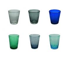 Villa d’Este Home Tivoli Baita Set 6 Bicchieri Acqua, Vetro, Multicolore