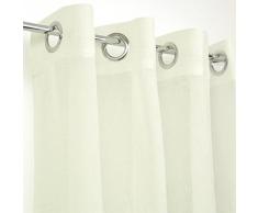 Homemaison hm69552Â âÂ 0Â Tinta Unita Tenda Oscurante Poliestere 260Â x 140Â cm, Poliestere, Bianco, 260x140 cm