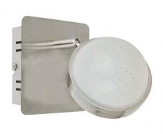 WOFI 4285.02.54.6500Â a, Spot, Metallo, 6Â Watts, integrato faretto da parete 2 punti luce argento