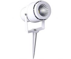 Faretto LED Cob da Giardino 12W, con Picchetto, Bianco Ip65