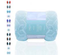 AmeliaHome - Coperta, Poliestere, Nessa Azzurro, 150 x 200