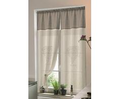 Home Collection TCCUO129/150 Tendina Coppia Cuore, Poliestere, Grigio, 60x150 cm, 2 UnitÃ