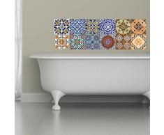 Ambiance-Live, Adesivo da Parete, Adesivo murale Motivo: Piastrelle azulejos - 10 x 10 cm - 12 Pezzi