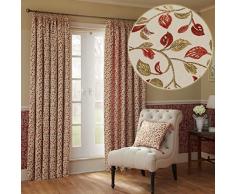 Basta Contempo arazzo Floreale Pieghe a Matita Tende, Viola, 116,8Â x 137,2Â cm, Poliestere, Cherry Red, 46 x 72 Inches
