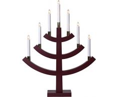Star 219Â âÂ 31, Candelabro a Gillian, 7Â luci, Legno, rosso, 4.9Â x 6.4Â x 9.0Â cm