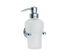 SMEDBO SME_LK369 Portasapone in Vetro con Dispenser di Sapone, Argento, 8.6 x 8.6 x 22 cm