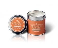 The Greatest Candle In The World Il piÃ¹ Grande Candela nel Mondo Candela di Latta con Darjeeling Fiore fragranza, Verdure Cera, Bianco, 7.5Â x 7.5Â x 7.8Â cm