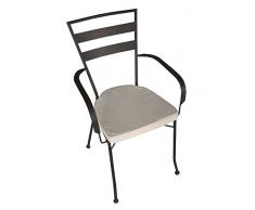 Viscio Trading 174510 Sedia con Braccioli e Cuscino, Metallo, Grigio, 56x51x90 cm