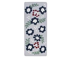 Vallila Salli - Tappeto 80 x 200 cm, Motivo Floreale, per cameretta dei Bambini, 200 x 80 cm, Colore: Blu