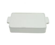 Better & Best 2071141 - Centrotavola Rettangolare, Piccolo, con Coperchio Reversibile, Colore Bianco