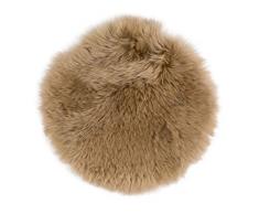 GÃ¶zze Vera Pelle di Pecora, Cuscino per Sedia Rotondo 38 x 38 cm, Colore: Tortora